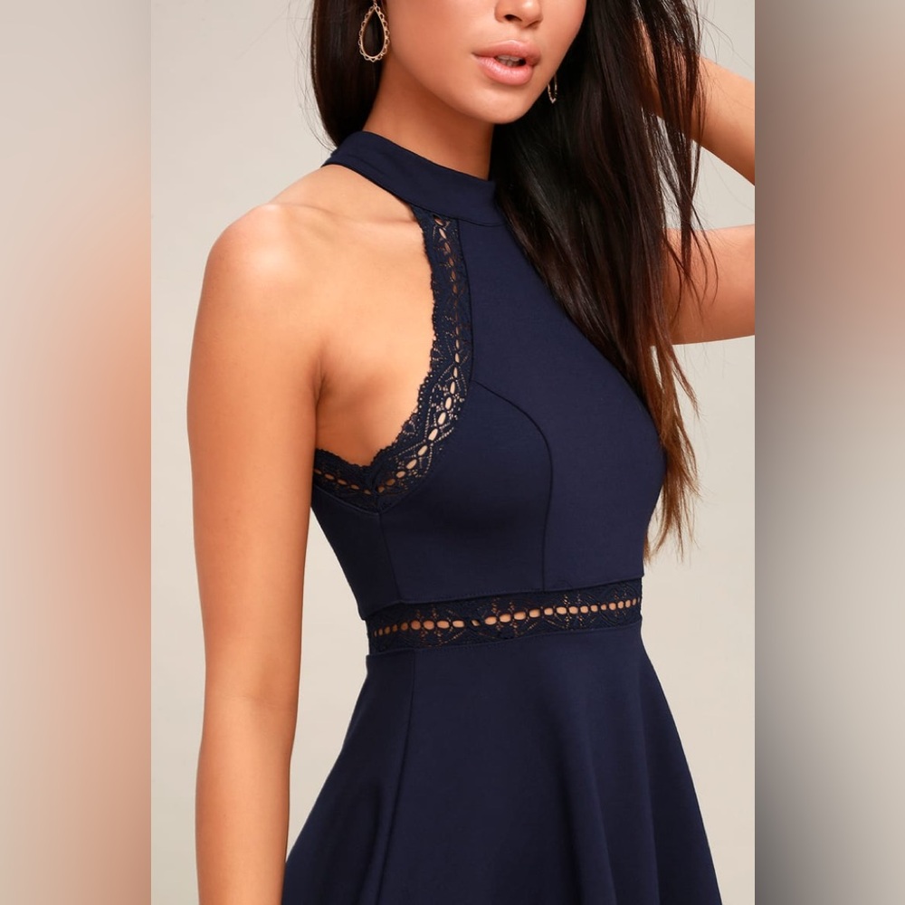 Lulu’s navy Reach Out My Hand Skate dress - Picture 4 of 7